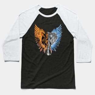 Winged Wonders: Elephant & Tiger Take Flight Baseball T-Shirt